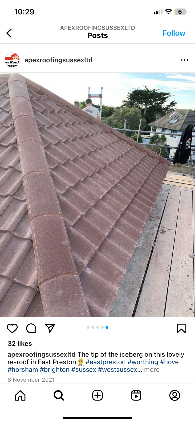 Completed roofing project